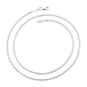6300-36 | 1.3mm Silver Rope Chain Necklace 36"