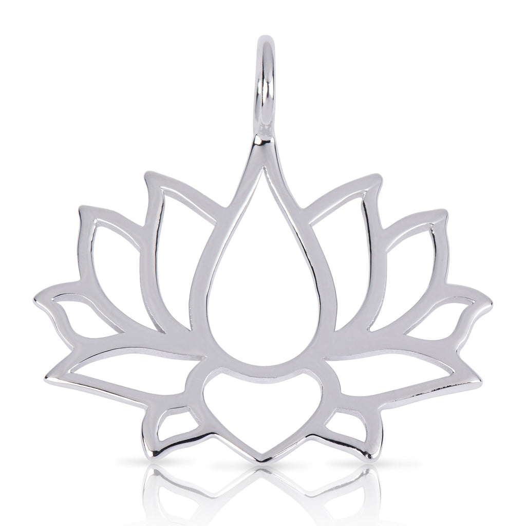 Sterling Silver Lotus Flower Pendant – hannahlongjewelry