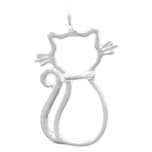 8059 | Sterling Silver Pendant - Cat