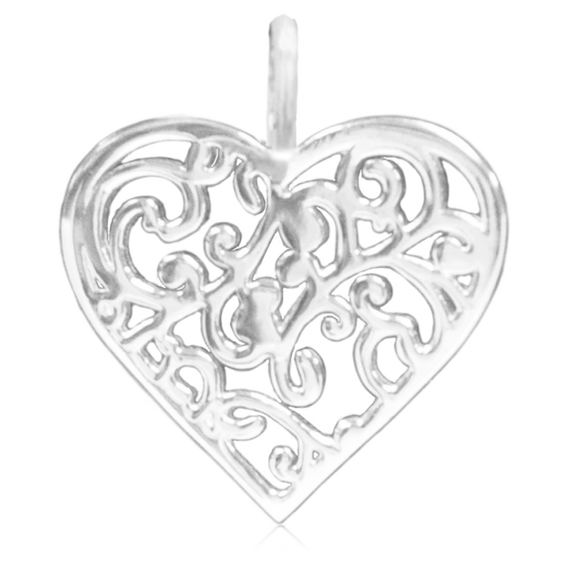 8069 | Sterling Silver Pendant – Filigree Heart