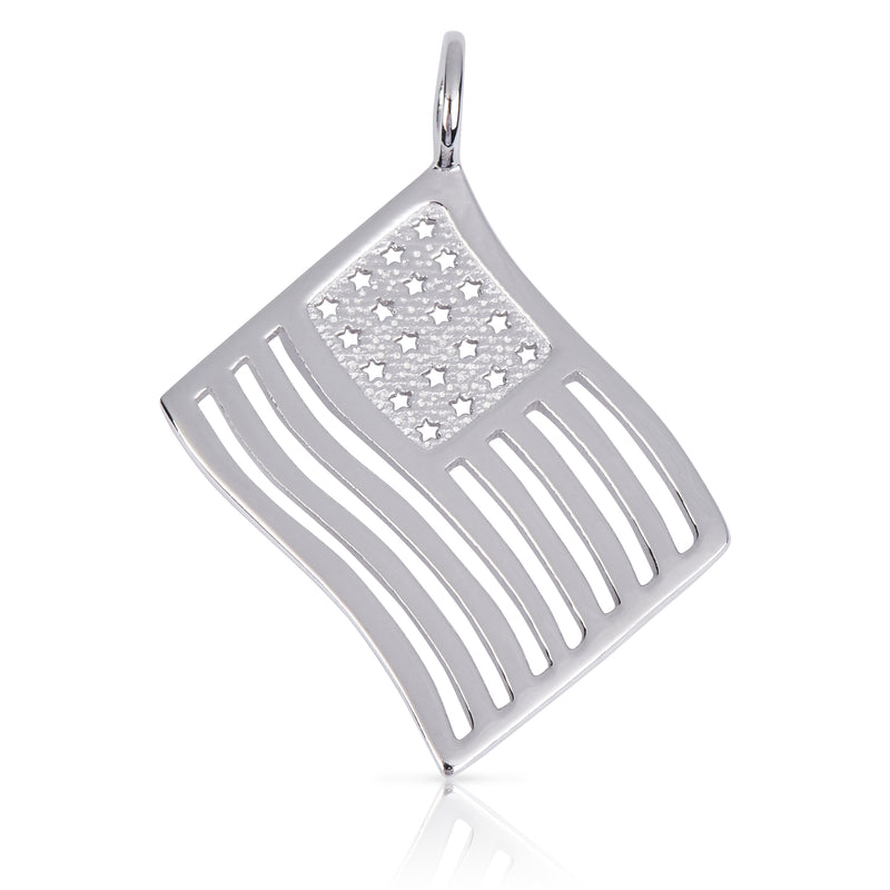 8087 | Sterling Silver Pendant – American Flag