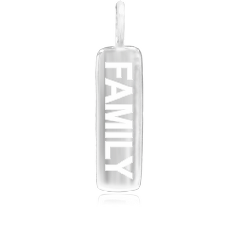 8WB-FAMILY | Sterling Silver Pendant – Word Bar FAMILY