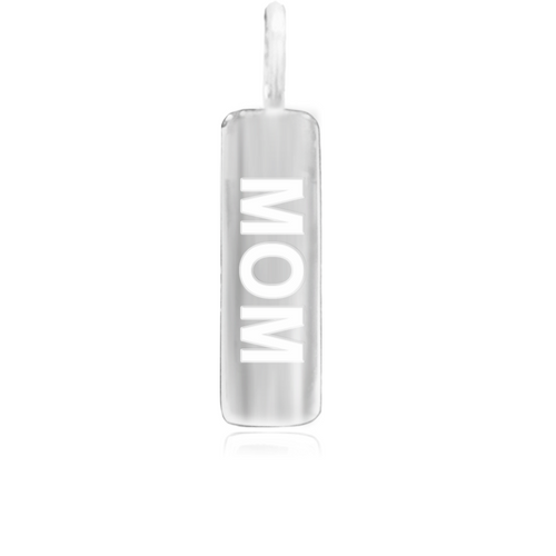 8WB-MOM | Sterling Silver Pendant – Word Bar MOM