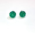 CB4009 l HD Crystal Ball Stud Earrings - Emerald Green (May)
