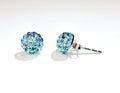 CB4015 l HD Crystal Ball Stud Earrings - Aqua Blue (March)