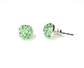 CB4011 l HD Crystal Ball Stud Earrings - Peridot Green (August)