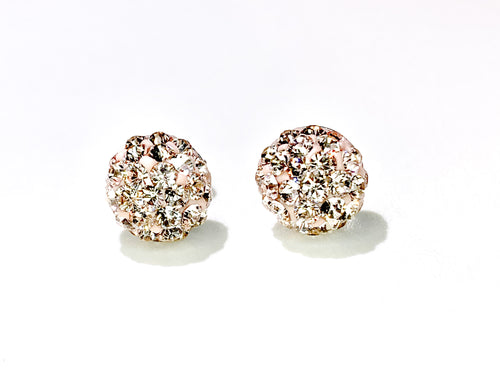 CB4022 l HD Crystal Ball Stud Earrings - Champagne