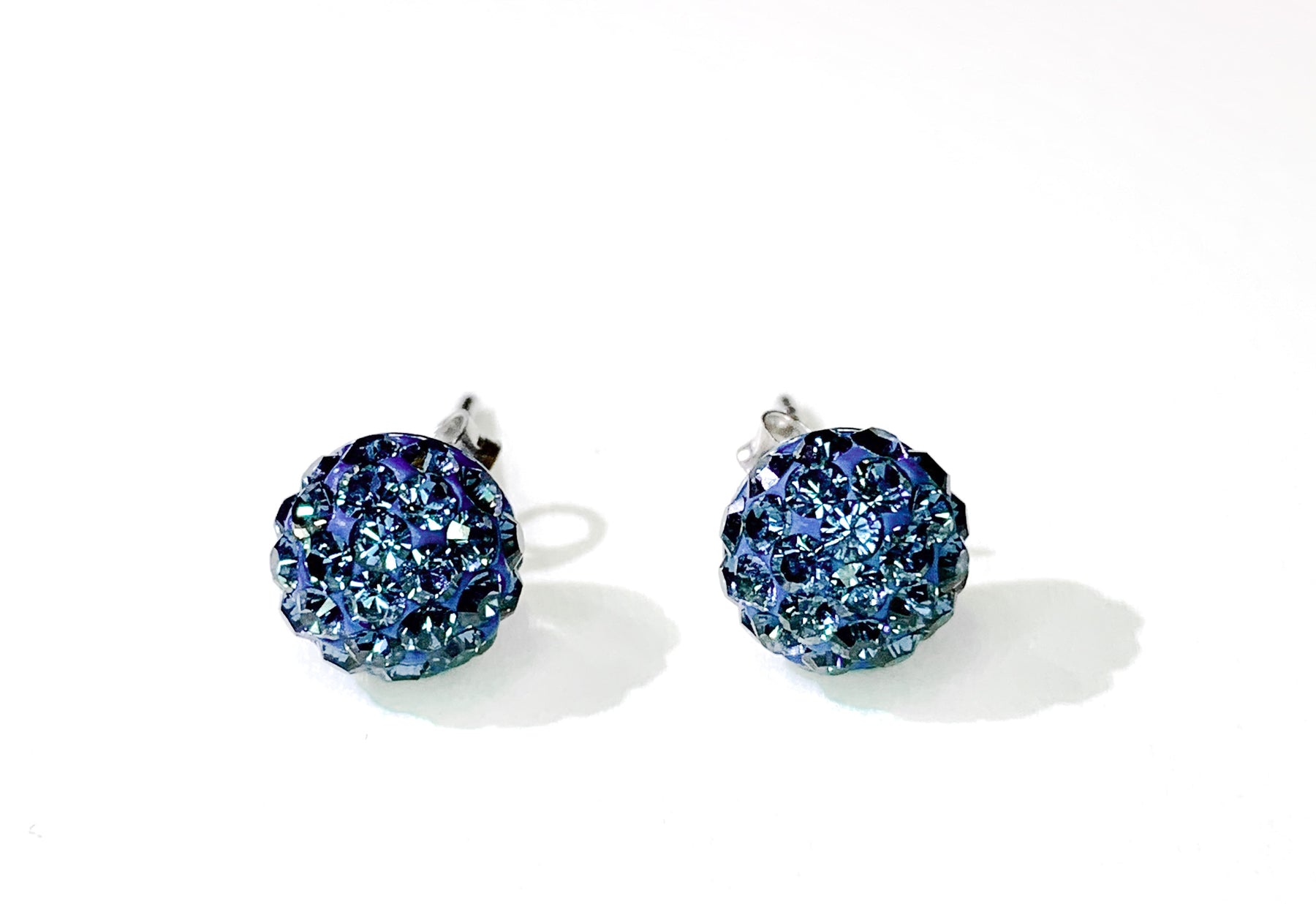 Earrings made of 925 silver, clear Swarovski crystal, sparkly ball on stick  | Jewelry Eshop
