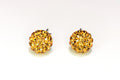 CB4007 l HD Crystal Ball Stud Earrings - Golden Topaz (November)
